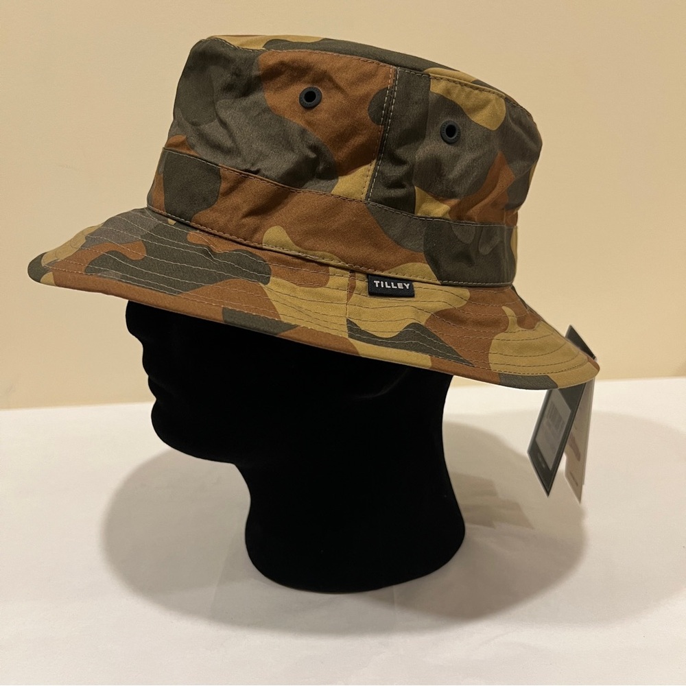 TILLEY WAXED CAMO BUCKET HAT - SIZE MEDIUM - NWT - UNISEX - MADE IN CANADA 🇨🇦